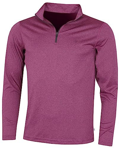 Calvin Klein Mens Harlem 1/4 Zip Pullover - Dark Red - M