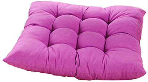 HotYou Sanft Basic Sitzkissen, Stuhlkissen mit Bändern - für Innen- und Außenbereich geeignet, Sitzpolster Auflage für Haus und Garten,Lila,40 * 40CM