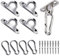 Huker 4 Stück Edelstahl Augplatte und Edelstahl Karabiner, 5mm Edelstahl Decksplatte, Augplatten für Sonnensegel, Wand-Befestigung, Decken-Befestigung, Wand-Haken, Hängesessel, Bootszubehör