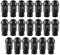 Tuercas de rueda, 20 piezas, tornillo de neumático de coche, tuerca de aluminio para rueda de carreras, M12X1.5 (púrpura, azul, rojo, negro, plateado)(Negro)