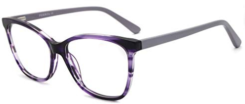 FERAVIA Vintage Quadrat Brillen Acetat Rahmen Ohne Sehstärke Brillen Retro Klare Linse Gläser für Damen