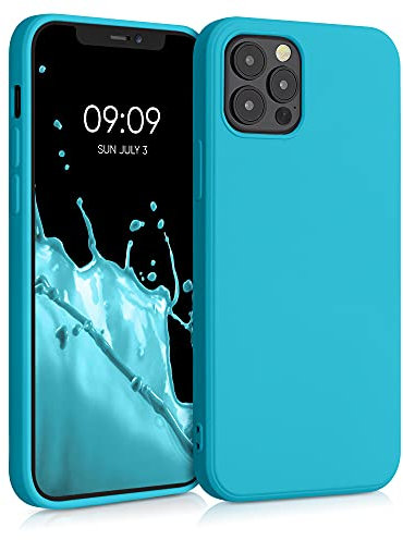 kwmobile Case Compatible with Apple iPhone 12 / iPhone 12 Pro Case - Slim Protective TPU Silicone Phone Cover - Cool Glacier