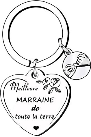 LKJHGF Cadeau de Marraine Porte-clés de Marraine d'anniversaire Cadeau fête des mères pour Marraine «meilleure MARRAINE de toute la terre» Cadeau d'anniversaire