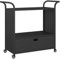 vidaXL Chariot de Bar avec Tiroir Chariot de Rangement Chariot Roulant de Service Jardin Patio Cuisine Extérieur Noir 100x45x97 cm Résine Tressée