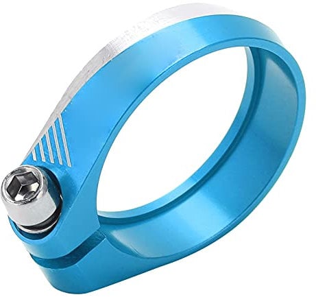 Bike Seatpost Collar, Bicycle Clamp Quick Release Aluminum Alloy for 30.4mm/1.2in 30.8mm/1.2in, 30.9mm/1.2in Bicycle for Mountain Bike Road Bikes(Blue)