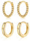 Creolen Gold Damen, 2 Paar Klein Ohrringe Gold Creolen (10mm) für Damen Herren Mädchen