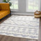 Teppich Wohnzimmer - Hochflor - Boho - Pastell Cream Grau - 200x290cm - Einfarbig - Modern Raute Meliert Muster - Skandinavisch Flauschig Weich - Wohnteppich Schlafzimmer Dekoration
