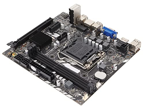 Dpofirs la Placa Base H61M Admite Procesador Intel Core I7, I5, I3, Pentium, Celeron LGA1155 Series, Placa Base para Juegos M-ATX DDR3 * 2, SATA2.0 * 4, Tarjeta de Red de 100 Mbit/S