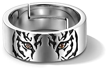 Tiger Ring Herren und Damen Gezeitenmarke Originaldesign Nischenpaar Sternzeichen Tiger Geburtsjahr Offener Ring