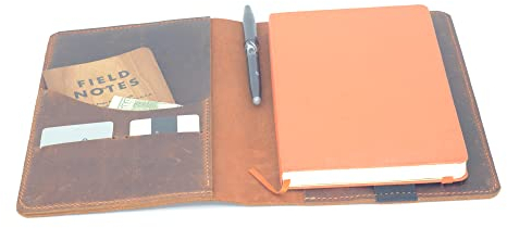 JJNUSA Nachfüllbares Geschenk handgefertigtes Leder-Notizbuch zum Schreiben Vintage Leder Reisetagebuch Cover für A5 Note book Moleskin Leuchtturm 1917 Medium A5 Cover für Jottbook