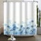 Bovlleetd 180x180cm Rideau De Douche à Fleurs Bleues Paysage De Printemps Rideau De Bain botanique Rideaux De Douche en Polyester ImperméAbles avec Crochets pour DéCor De Salle De Bain