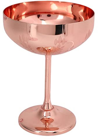 Martini Goblets Glasses, Stainless Steel Coupe Cocktail Glass, Metal Martini Glasses, Metal Champagne Glass Stainless Steel Martini Glasses Engraved (Rose Gold)