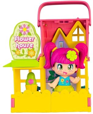 Pinypon, Maison avec Figurine et Accessoires, Modèle Fleurs, 1 Figurine Pinypon Exclusive et des Accessoires, Jouets pour Enfants à partir de 3 Ans, GIOCHI PREZIOSI, PNY261