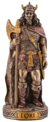 Miniatur Figur germanischer Gott Loki- bronzefarben handbemalt by Veronese