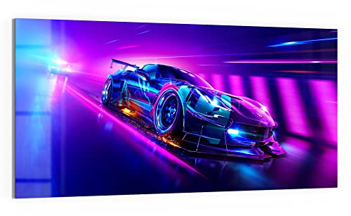 DEQORI Glasbild Echtglas | Motiv Corvette Verfolgungsjagd | horizontal einteilig 100x50 cm | schöne Dekoration | Wandbild für Wohnzimmer, Schlafzimmer, Flur & Küche | moderne Wanddeko