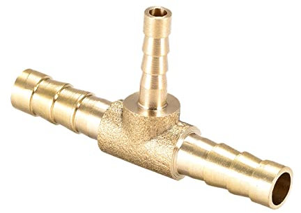 QUARKZMAN 6x4x6mm Forme T Laiton Raccord cannelé Tuyau Raccord Réducteur x 1 Pièce 3 Manière Connecteur Coupleur pour Tuyau Connexion, [Doré]