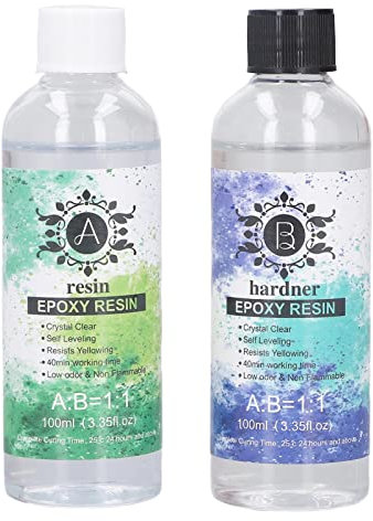 Clear Art Resin Kit, Kristallklares Epoxidharz-Kit 100 Ml Selbstentschäumende, Hochtransparente Epoxidharzbeschichtung für Silikon, Endmaß-Zubehör