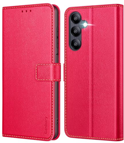 Ganbary Coque pour Samsung Galaxy A05s, [Housse en Cuir PU Premium] [Etui à Rabat] [Pochette de Portefeuille], Étui de Protection pour Samsung Galaxy A05s - Rouge