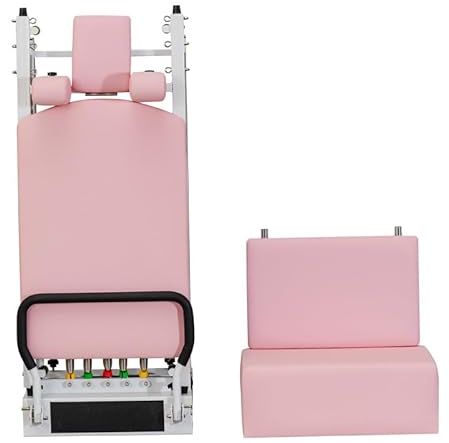 SwAcch DESHIKE Faltbare Pilates-Reformer-Maschine, verbessern Sie Kernstärke und Gleichgewicht, verbessern Sie Körperform, Faltbare Pilates-Maschine-Aluminiumausrüstung für Haus, Studio-Training,Rosa