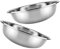 Zerodeko 2St Gemüsebecken aus edelstahlspüle waschbecken Salatschüssel aus Metall Pfanne mit flachem große Metallschüssel Salatbehälter dickes Edelstahlbecken Reis