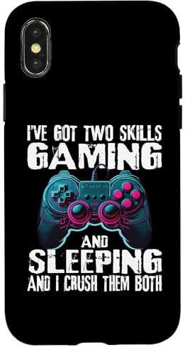 iPhone X/XS Gaming And Sleeping Funny Gamer Sayings Boys Teens Graphic Case