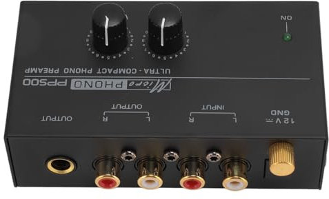 Preamplificatore per Giradischi Fono per Giradischi, Preamplificatore a Basso Rumore Equalizzato RIAA con Segnale di Conversione, Preamplificatore Fonografico (Spina europea)