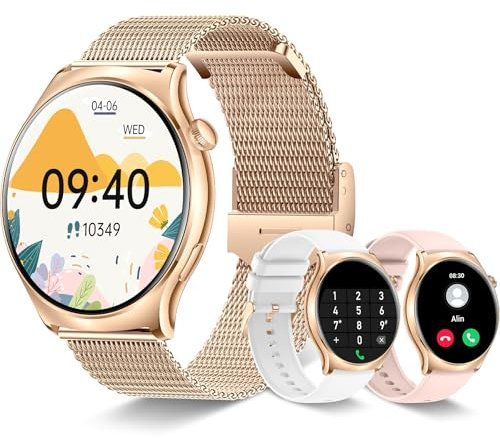 Betatree Smartwatch Uomo Donna Effettua o Risposta Chiamate, 1,43 AMOLED Orologio Digitale Fitness con Sonno/Cardiofrequenzimetro, 100+ Sportive Contapassi/Cronometro, IP67 Android iOS Smart Watch