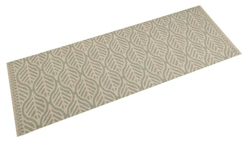 vidaXL Küchenteppich, Küchenläufer rutschfest Waschbar, Teppichläufer für Innen Außen, Teppich Läufer Küchenmatte, Blätter 60x180cm Samt