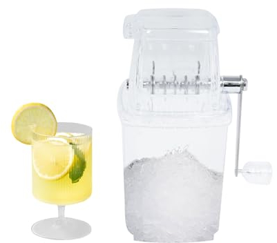 YANDEA Tritaghiaccio a manovella da 1,3 l, portatile, tritaghiaccio manuale e macchina per il ghiaccio rasato, tritaghiaccio e macchina a cono di neve, con manico antiscivolo, coperchio apribile per