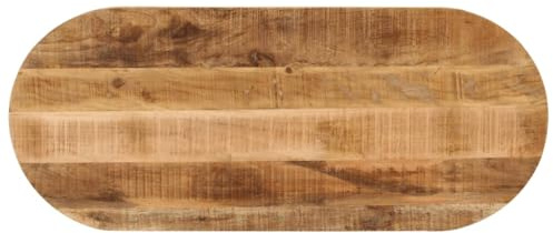 vidaXL Tischplatte 100x40x2,5 cm Oval Raues Massives Mangoholz