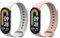 MoKo 2 Pezzi Cinturino Compatibile con Xiaomi Mi Band 9/Mi Band 8, Cinturino Sportivo di Ricambio in Silicone Morbido con Connettore in Acciaio Inossidabile, Bianco/Rosa Chiaro