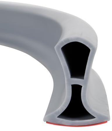 Duschschwellen Selbstklebend, Schwallschutzleiste Dusche, Silikon Duschdichtung, Dusche Wasserstopper, Wasserbarriere Damm für Dusche Boden, Bad und Küche (Grau, 2M)