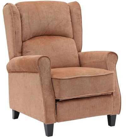 Brigros WeHome - Poltrona Relax Reclinabile Con Seduta Ergonomica In Tessuto, Poltrona Letto, Schienale Regolabile, Poltrona Reclinabile Per Arredo Salotto, Soggiorno e Ufficio (Moderno, Ruggine)