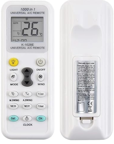 Mando Universal Aire Acondicionado, 1000 en 1 A/C Control Remoto LCD Digital,Compatible con Todos los Modelos de Estas Marcas
