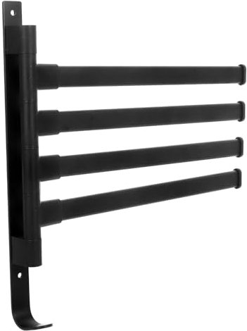 HAWILLOSCH Séchoir à Linge Pliable pour Camping-Car en Aluminium Spatial 4 Barres Noir Perforé, Support Portable Gain De Place pour Vêtements De Voyage, Camping Et Caravaning