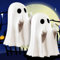 Starnearby Cute Geist Statue, Mittelfinger-Geist Figuren, Gruselig Geister 2024 Halloween Geisterfigur, Halloween-Statue Desktop Ornamente Halloween Deko Outdoor & Indoor (2 Stück Mittelfinger Geist)