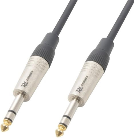 PD Connex CX80-6 Stereo Jack to Jack Cable 6m - Professional 6.3mm TRS Audio Wire with Shielded 6mm Cable, Gold-Plated Tips, Metal Connectors for Instruments and Studio Use