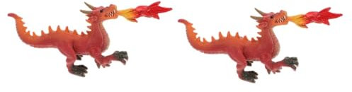 Abaodam 2stücke Desktop Drache Statue Mythos Feuerdrache Dekoration Aus Robustem Für Schreibtisch Büro Und Zuhause Stabil Und Stilvoll