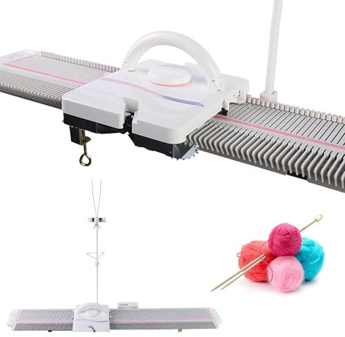 DPQYJPP Macchina Maglieria, 6,5 mm a Scartamento Medio 150 Punti Telaio Tessitura Intelligente Telaio Tessitura a Macchina Portatile Plastica Domestica Fai-Te a Maglia per Adulti Bambini