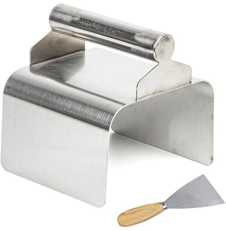 6 x 4 Concrete Curb Tool with Handle and Putty Knife Landscape Curb Trowels Concrete Curb Tools Stainless Steel Concrete Curb Trowels - Parallel