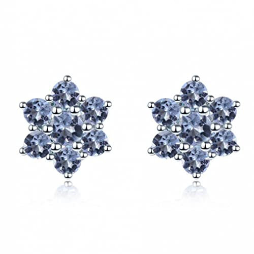 tansanit 925 Ohrstecker, massiver lila edelstein, feiner, eleganter schmuck für Frauen
