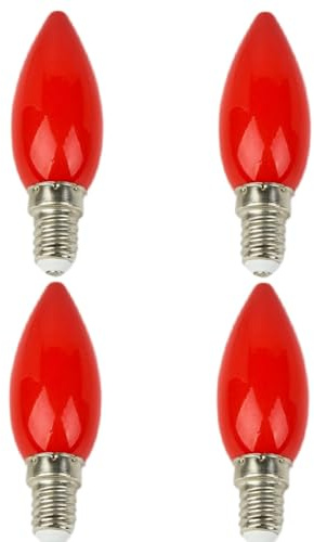 E14 Red Light Bulb 26W Dimmable 2025 New Fireplace Red Candle Bulb Small Edison Screw Fireplace Red Coloured Light Bulb Replacement Red Fortune Lamp Party Decoration (4Pcs)