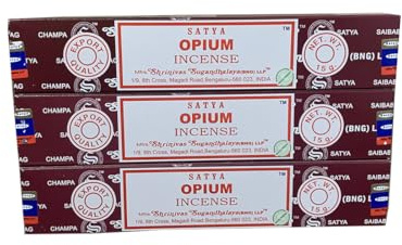 Satya Räucherstäbchen Black Opium – sinnlicher & exotischer Duft zur abendlichen Entspannung (3 x 20 Stäbchen)