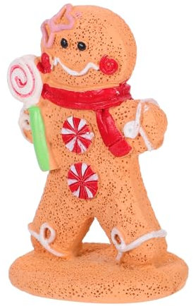 SKISUNO Adorno Navideño De Hombre De Jengibre De Resina Decoración De Mesa Navideña para Escritorio Repisa y Figura De Dibujos Animados para Decoración De Fiesta