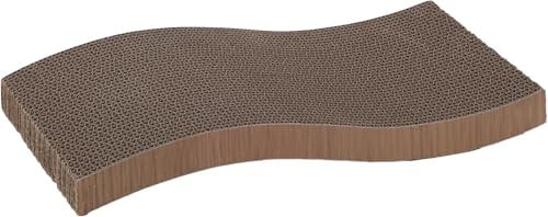 Kratzbrett für Katzen - beidseitig verwendbar - mit Catnip für mehr Spielspaß - 47 x 25 x 5,5 cm - aus recycelbarem Karton - Flamingo Katzen Kratzbrett Kwano