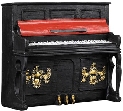 OUNONA Miniatur Klavier Figur aus Kunstharz in Schwarz mit Retro Stil als Kreative Tischdekoration für Zuhause oder Büro