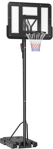 SPORTNOW Panier de Basket sur Pied Hauteur réglable manuellement 2,35-3,05m (Panier) avec Panneau arrière Solide, roulettes, Base de lestage pour Enfant et Adulte