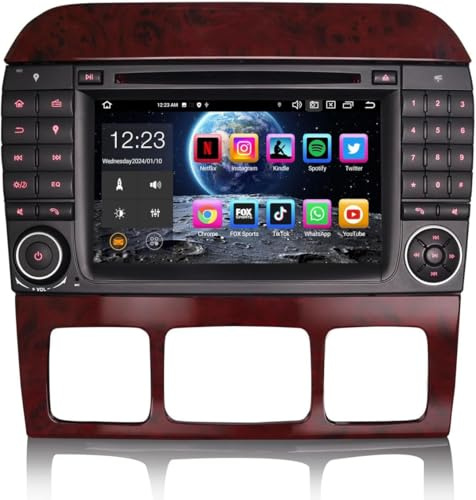 Android 14 8-Kern 4GB+64GB Autoradio Mit CD GPS Navi für Mercedes Benz S-Klasse W220 CL-Klasse W215 7 Zoll IPS Touchscreen Unterstützt CarPlay Android Auto DSP DAB+ WiFi FM Radio Bluetooth 5.0 Canbus