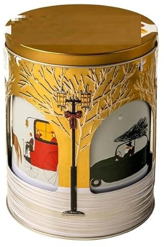 Rotating Music Tin Filled With Caramel Butter Biscuits – 300g (Multiple Designs Available) | NAEM (Golden BOX)