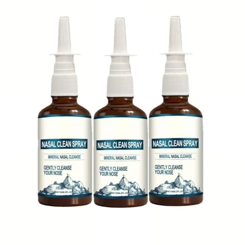 Nasenspray – Reinigt Und Erfrischt Ihre Nasengänge – Mehr Als 150 Anwendungen Pro Flasche – Natürliche Mineralformel – (2-Unzen-Flasche + Nasensprayer) ,3 pcs